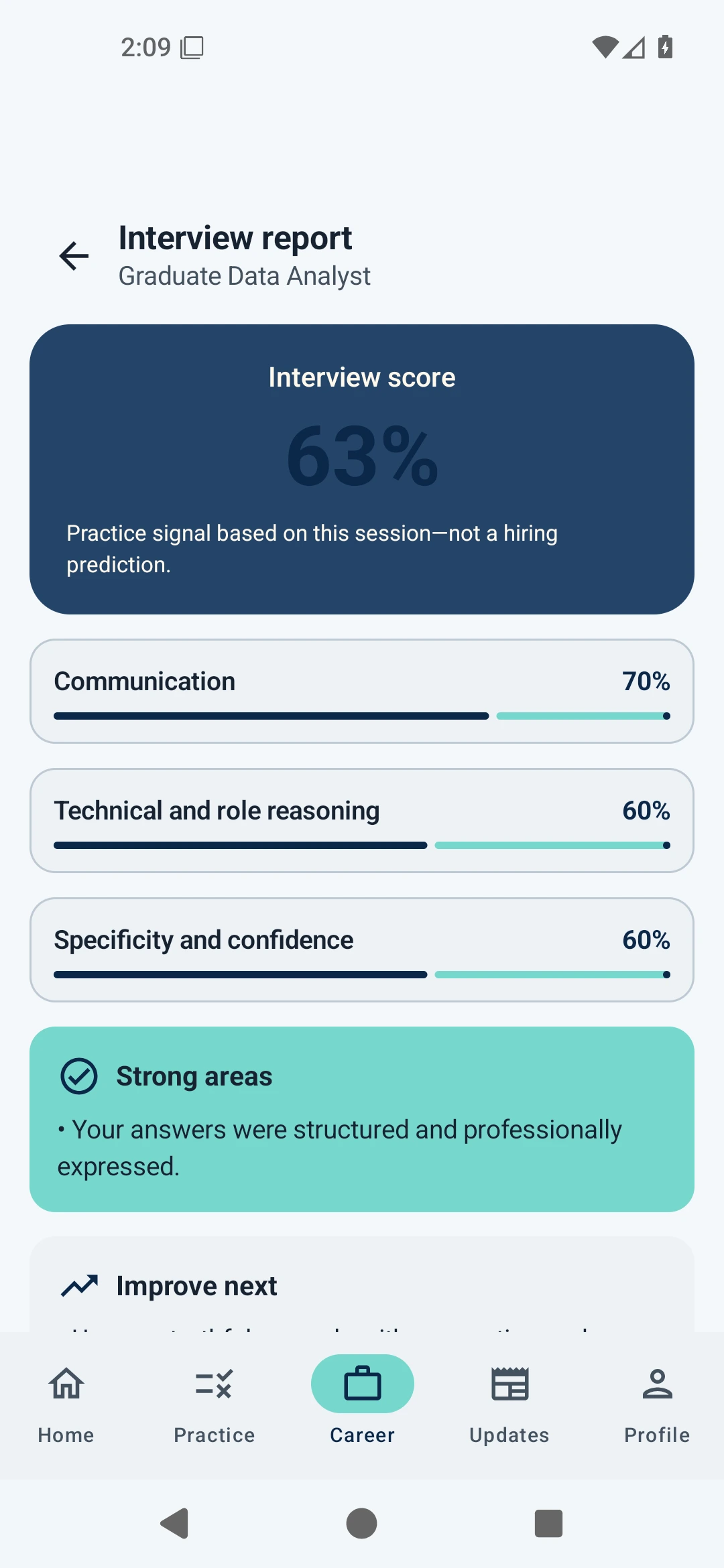 AI Interview Room report